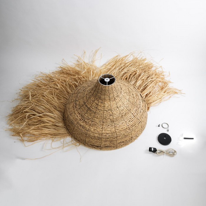 GloboStar® PORTOFERRAIO 02186 Boho Κρεμαστό Φωτιστικό Πλέγμα Μονόφωτο 1 x E27 IP20 Μπεζ Ράφια - Μ80 x Π80 x Υ120cm GloboStar® PORTOFERRAIO 02186 Boho Κρεμαστό Φωτιστικό Πλέγμα Μονόφωτο 1 x E27 IP20 Μπεζ Ράφια - Μ80 x Π80 x Υ120cm