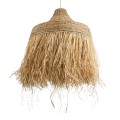 GloboStar® PORTOFERRAIO 02186 Boho Κρεμαστό Φωτιστικό Πλέγμα Μονόφωτο 1 x E27 IP20 Μπεζ Ράφια - Μ80 x Π80 x Υ120cm