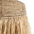 GloboStar® PORTOFERRAIO 02186 Boho Κρεμαστό Φωτιστικό Πλέγμα Μονόφωτο 1 x E27 IP20 Μπεζ Ράφια - Μ80 x Π80 x Υ120cm