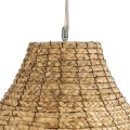 GloboStar® PORTOFERRAIO 02186 Boho Κρεμαστό Φωτιστικό Πλέγμα Μονόφωτο 1 x E27 IP20 Μπεζ Ράφια - Μ80 x Π80 x Υ120cm