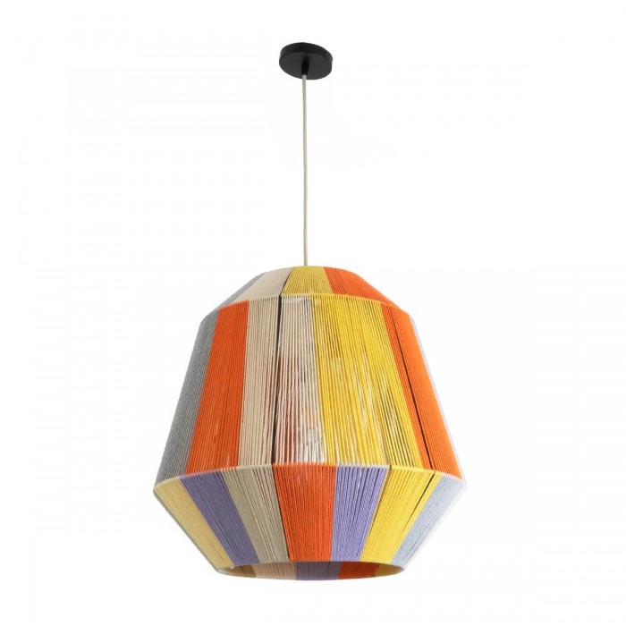 GloboStar® SALERNO 02188 Boho Κρεμαστό Φωτιστικό Πλέγμα Μονόφωτο 1 x E27 IP20 Πολύχρωμο Σχοινί - Μ50 x Π50 x Υ50cm GloboStar® SALERNO 02188 Boho Κρεμαστό Φωτιστικό Πλέγμα Μονόφωτο 1 x E27 IP20 Πολύχρωμο Σχοινί - Μ50 x Π50 x Υ50cm