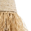 GloboStar® LETA 02189 Boho Κρεμαστό Φωτιστικό Πλέγμα Μονόφωτο 1 x E27 IP20 Μπεζ Ράφια - Μ34 x Π34 x Υ70cm