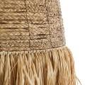 GloboStar® PORTOFERRAIO 02190 Boho Κρεμαστό Φωτιστικό Πλέγμα Μονόφωτο 1 x E27 IP20 Μπεζ Ράφια - Μ60 x Π60 x Υ120cm
