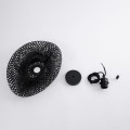GloboStar® MEXICO 02200 Boho Κρεμαστό Φωτιστικό Οροφής Μονόφωτο 1 x E27 AC220-240V IP20 - Μ40 x Π30 x Υ13cm - Μαύρο Ξύλινο Μπαμπού Πλέγμα