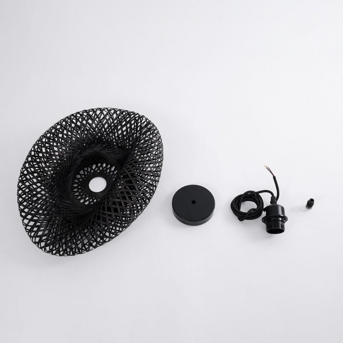 GloboStar® MEXICO 02200 Boho Κρεμαστό Φωτιστικό Οροφής Μονόφωτο 1 x E27 AC220-240V IP20 - Μ40 x Π30 x Υ13cm - Μαύρο Ξύλινο Μπαμπού Πλέγμα GloboStar® MEXICO 02200 Boho Κρεμαστό Φωτιστικό Οροφής Μονόφωτο 1 x E27 AC220-240V IP20 - Μ40 x Π30 x Υ13cm - Μαύρο Ξύλινο Μπαμπού Πλέγμα