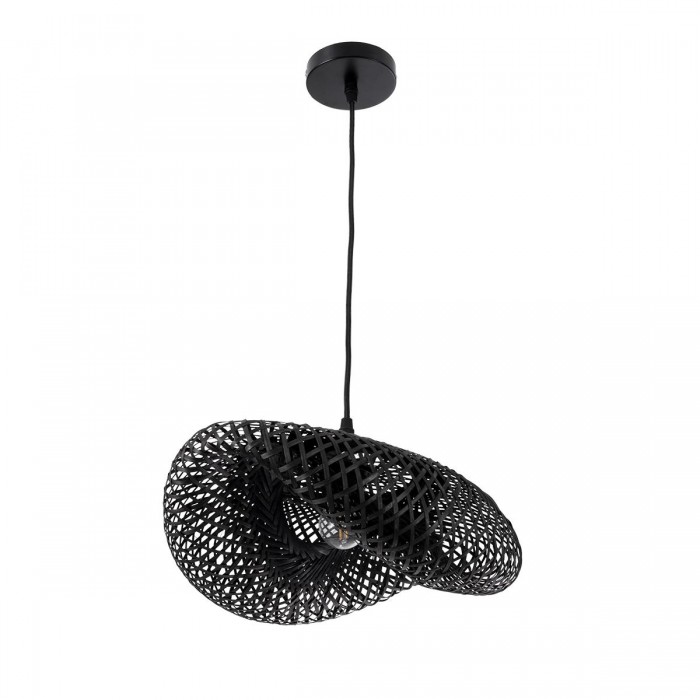GloboStar® MEXICO 02200 Boho Κρεμαστό Φωτιστικό Οροφής Μονόφωτο 1 x E27 AC220-240V IP20 - Μ40 x Π30 x Υ13cm - Μαύρο Ξύλινο Μπαμπού Πλέγμα GloboStar® MEXICO 02200 Boho Κρεμαστό Φωτιστικό Οροφής Μονόφωτο 1 x E27 AC220-240V IP20 - Μ40 x Π30 x Υ13cm - Μαύρο Ξύλινο Μπαμπού Πλέγμα
