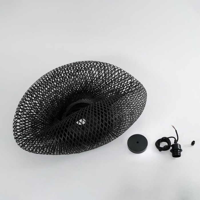 GloboStar® MEXICO 02201 Boho Κρεμαστό Φωτιστικό Οροφής Μονόφωτο 1 x E27 AC220-240V IP20 - Μ65 x Π45 x Υ18cm - Μαύρο Ξύλινο Μπαμπού Πλέγμα GloboStar® MEXICO 02201 Boho Κρεμαστό Φωτιστικό Οροφής Μονόφωτο 1 x E27 AC220-240V IP20 - Μ65 x Π45 x Υ18cm - Μαύρο Ξύλινο Μπαμπού Πλέγμα