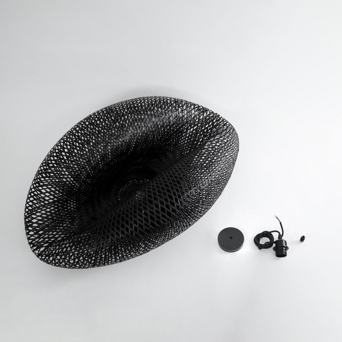 GloboStar® MEXICO 02202 Boho Κρεμαστό Φωτιστικό Οροφής Μονόφωτο 1 x E27 AC220-240V IP20 - Μ85 x Π50 x Υ30cm - Μαύρο Ξύλινο Μπαμπού Πλέγμα GloboStar® MEXICO 02202 Boho Κρεμαστό Φωτιστικό Οροφής Μονόφωτο 1 x E27 AC220-240V IP20 - Μ85 x Π50 x Υ30cm - Μαύρο Ξύλινο Μπαμπού Πλέγμα