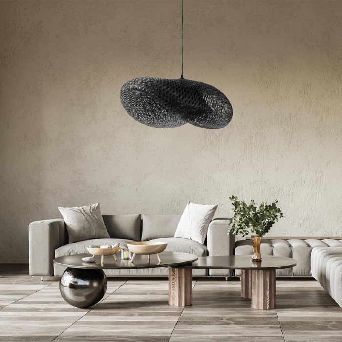 GloboStar® MEXICO 02202 Boho Κρεμαστό Φωτιστικό Οροφής Μονόφωτο 1 x E27 AC220-240V IP20 - Μ85 x Π50 x Υ30cm - Μαύρο Ξύλινο Μπαμπού Πλέγμα GloboStar® MEXICO 02202 Boho Κρεμαστό Φωτιστικό Οροφής Μονόφωτο 1 x E27 AC220-240V IP20 - Μ85 x Π50 x Υ30cm - Μαύρο Ξύλινο Μπαμπού Πλέγμα