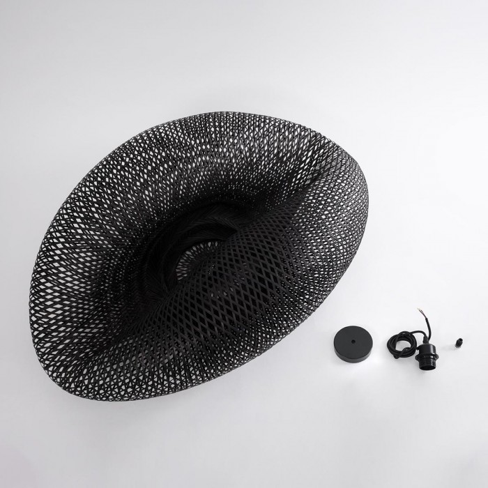 GloboStar® MEXICO 02203 Boho Κρεμαστό Φωτιστικό Οροφής Μονόφωτο 1 x E27 AC220-240V IP20 - Μ100 x Π62 x Υ33cm - Μαύρο Ξύλινο Μπαμπού Πλέγμα GloboStar® MEXICO 02203 Boho Κρεμαστό Φωτιστικό Οροφής Μονόφωτο 1 x E27 AC220-240V IP20 - Μ100 x Π62 x Υ33cm - Μαύρο Ξύλινο Μπαμπού Πλέγμα