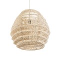 GloboStar® OREGON 02206 Boho Κρεμαστό Φωτιστικό Οροφής Μονόφωτο 1 x E27 AC220-240V IP20 - Φ60 x Υ56cm - Μπεζ Μπαμπού Πλέγμα