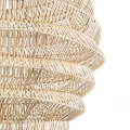 GloboStar® OREGON 02206 Boho Κρεμαστό Φωτιστικό Οροφής Μονόφωτο 1 x E27 AC220-240V IP20 - Φ60 x Υ56cm - Μπεζ Μπαμπού Πλέγμα