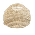 GloboStar® OREGON 02207 Boho Κρεμαστό Φωτιστικό Οροφής Μονόφωτο 1 x E27 AC220-240V IP20 - Φ80 x Υ65cm - Μπεζ Μπαμπού Πλέγμα