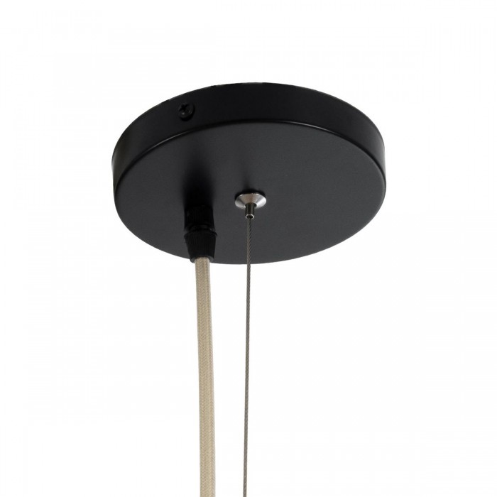 GloboStar® OREGON 02207 Boho Κρεμαστό Φωτιστικό Οροφής Μονόφωτο 1 x E27 AC220-240V IP20 - Φ80 x Υ65cm - Μπεζ Μπαμπού Πλέγμα