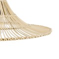 GloboStar® PALERMO 02208 Boho Κρεμαστό Φωτιστικό Οροφής Μονόφωτο 1 x E27 AC220-240V IP20 - Φ60 x Υ20cm - Μπεζ Ξύλινο Μπαμπού Πλέγμα