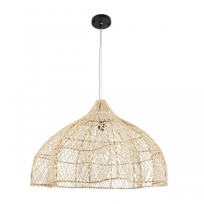 GloboStar® ADEJE 02211 Boho Κρεμαστό Φωτιστικό Πλέγμα Μονόφωτο 1 x E27 IP20 Μπεζ Ξύλο - Μ80 x Π80 x Υ55cm GloboStar® ADEJE 02211 Boho Κρεμαστό Φωτιστικό Πλέγμα Μονόφωτο 1 x E27 IP20 Μπεζ Ξύλο - Μ80 x Π80 x Υ55cm