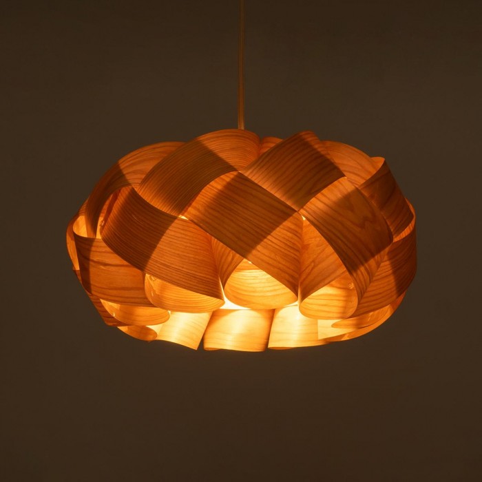 GloboStar® SARDIGNA 02217 Boho Κρεμαστό Φωτιστικό Οροφής Μονόφωτο 1 x E27 AC220-240V IP20 - Φ40 x Υ20cm - Καφέ Λεπτό Φύλλο Ξύλου Πλέγμα GloboStar® SARDIGNA 02217 Boho Κρεμαστό Φωτιστικό Οροφής Μονόφωτο 1 x E27 AC220-240V IP20 - Φ40 x Υ20cm - Καφέ Λεπτό Φύλλο Ξύλου Πλέγμα