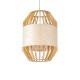 GloboStar® GALIA 02220 Boho Κρεμαστό Φωτιστικό Οροφής Μονόφωτο 1 x E27 AC220-240V IP20 - Φ30 x Υ40cm - Μπεζ Ξύλινο Μπαμπού Πλέγμα