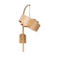 GloboStar® KALAMA 02223 Boho Φωτιστικό Τοίχου - Απλίκα Μονόφωτο 1 x E27 AC220-240V IP20 - Μ30 x Π40 x Υ70cm - Μπεζ Ξύλινο Μπαμπού Πλέγμα