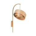 GloboStar® KALAMA 02223 Boho Φωτιστικό Τοίχου - Απλίκα Μονόφωτο 1 x E27 AC220-240V IP20 - Μ30 x Π40 x Υ70cm - Μπεζ Ξύλινο Μπαμπού Πλέγμα