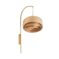 GloboStar® KALAMA 02223 Boho Φωτιστικό Τοίχου - Απλίκα Μονόφωτο 1 x E27 AC220-240V IP20 - Μ30 x Π40 x Υ70cm - Μπεζ Ξύλινο Μπαμπού Πλέγμα