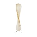 GloboStar® PRAIA 02225 Μοντέρνο Επιδαπέδιο Φωτιστικό Δίφωτο 2 x E27 IP20 Μπεζ Ξύλο - Μ25 x Π25 x Υ145cm