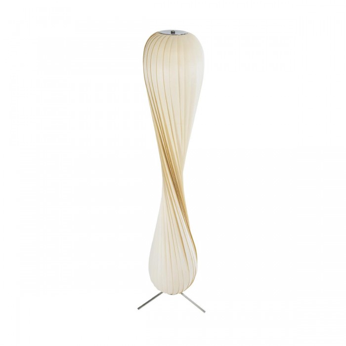 GloboStar® PRAIA 02225 Μοντέρνο Επιδαπέδιο Φωτιστικό Δίφωτο 2 x E27 IP20 Μπεζ Ξύλο - Μ25 x Π25 x Υ145cm