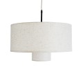 GloboStar® MARIGOLD 02226 Boho Κρεμαστό Φωτιστικό Οροφής Μονόφωτο 1 x E27 AC220-240V IP20 - Φ48 x Υ27cm - Λευκό Ύφασμα Καμπάνα