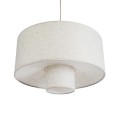 GloboStar® MARIGOLD 02226 Boho Κρεμαστό Φωτιστικό Οροφής Μονόφωτο 1 x E27 AC220-240V IP20 - Φ48 x Υ27cm - Λευκό Ύφασμα Καμπάνα