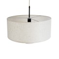 GloboStar® MARIGOLD 02226 Boho Κρεμαστό Φωτιστικό Οροφής Μονόφωτο 1 x E27 AC220-240V IP20 - Φ48 x Υ27cm - Λευκό Ύφασμα Καμπάνα