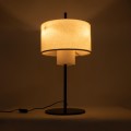 GLOBOSTAR® MARIGOLD 02227 Μοντέρνο Επιτραπέζιο Φωτιστικό Πορτατίφ με Ντουί 3 x E27 AC 220-240V IP20 - Μαύρο & Μπεζ - M36 x Π36 x Υ70cm