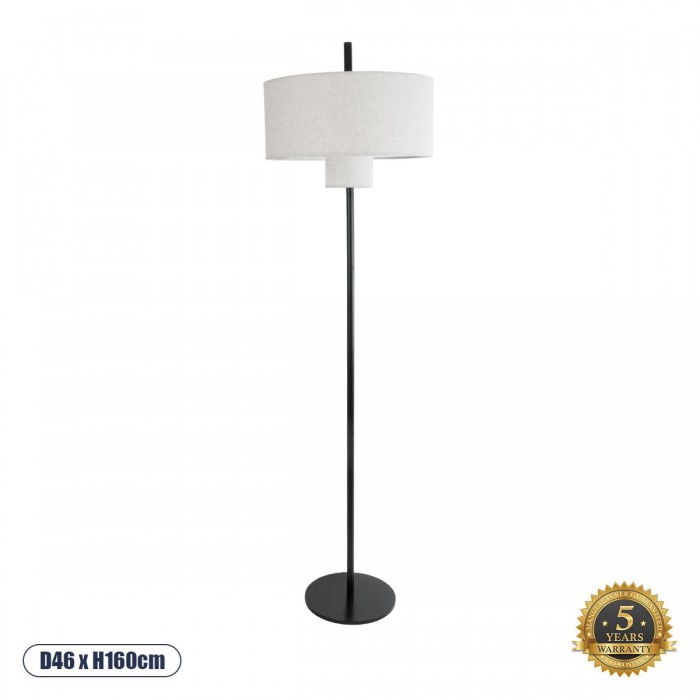 GloboStar® MARIGOLD 02228 Μοντέρνο Επιδαπέδιο Φωτιστικό Τρίφωτο 3 x E27 IP20 Μαύρο Αλουμίνιο με Λευκό Ύφασμα - Μ46 x Π46 x Υ160cm GloboStar® MARIGOLD 02228 Μοντέρνο Επιδαπέδιο Φωτιστικό Τρίφωτο 3 x E27 IP20 Μαύρο Αλουμίνιο με Λευκό Ύφασμα - Μ46 x Π46 x Υ160cm