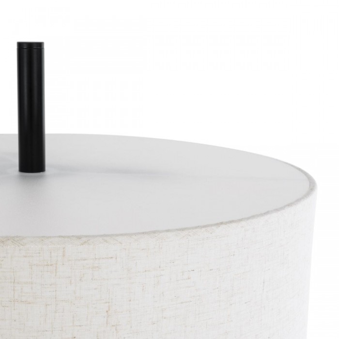 GloboStar® MARIGOLD 02228 Μοντέρνο Επιδαπέδιο Φωτιστικό Τρίφωτο 3 x E27 IP20 Μαύρο Αλουμίνιο με Λευκό Ύφασμα - Μ46 x Π46 x Υ160cm