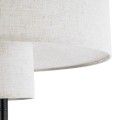 GloboStar® MARIGOLD 02228 Μοντέρνο Επιδαπέδιο Φωτιστικό Τρίφωτο 3 x E27 IP20 Μαύρο Αλουμίνιο με Λευκό Ύφασμα - Μ46 x Π46 x Υ160cm