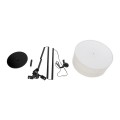 GloboStar® MARIGOLD 02228 Μοντέρνο Επιδαπέδιο Φωτιστικό Τρίφωτο 3 x E27 IP20 Μαύρο Αλουμίνιο με Λευκό Ύφασμα - Μ46 x Π46 x Υ160cm