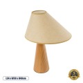 GloboStar® KAUAI 02229 Μοντέρνο Επιτραπέζιο Φωτιστικό Μονόφωτο 1 x E27 AC220-240V IP20 - Μ34 x Π30 x Υ48cm - Μπεζ Ξύλινο Καμπάνα