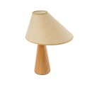 GloboStar® KAUAI 02229 Μοντέρνο Επιτραπέζιο Φωτιστικό Μονόφωτο 1 x E27 AC220-240V IP20 - Μ34 x Π30 x Υ48cm - Μπεζ Ξύλινο Καμπάνα