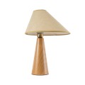 GloboStar® KAUAI 02229 Μοντέρνο Επιτραπέζιο Φωτιστικό Μονόφωτο 1 x E27 AC220-240V IP20 - Μ34 x Π30 x Υ48cm - Μπεζ Ξύλινο Καμπάνα