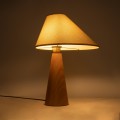 GloboStar® KAUAI 02229 Μοντέρνο Επιτραπέζιο Φωτιστικό Μονόφωτο 1 x E27 AC220-240V IP20 - Μ34 x Π30 x Υ48cm - Μπεζ Ξύλινο Καμπάνα