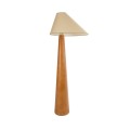 GloboStar® KAUAI 02230 Μοντέρνο Επιδαπέδιο Φωτιστικό Μονόφωτο 1 x E27 AC220-240V IP20 - Μ55 x Π42 x Υ145cm - Μπεζ Ξύλινο Καμπάνα