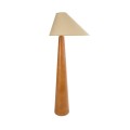 GloboStar® KAUAI 02230 Μοντέρνο Επιδαπέδιο Φωτιστικό Μονόφωτο 1 x E27 AC220-240V IP20 - Μ55 x Π42 x Υ145cm - Μπεζ Ξύλινο Καμπάνα