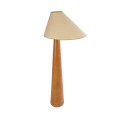 GloboStar® KAUAI 02230 Μοντέρνο Επιδαπέδιο Φωτιστικό Μονόφωτο 1 x E27 AC220-240V IP20 - Μ55 x Π42 x Υ145cm - Μπεζ Ξύλινο Καμπάνα