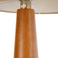 GloboStar® KAUAI 02230 Μοντέρνο Επιδαπέδιο Φωτιστικό Μονόφωτο 1 x E27 AC220-240V IP20 - Μ55 x Π42 x Υ145cm - Μπεζ Ξύλινο Καμπάνα