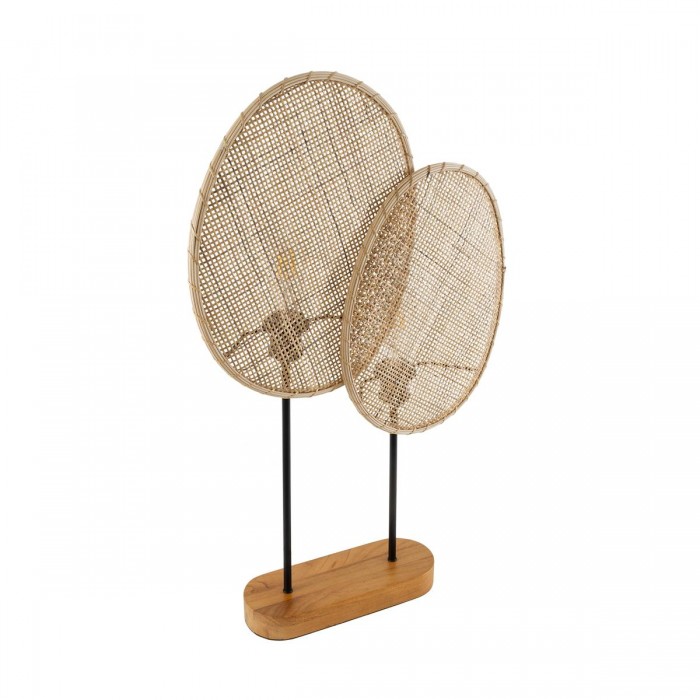 GloboStar® AZUL 02231 Boho Επιτραπέζιο Φωτιστικό Πορτατίφ Διφωτο 2 x E27 IP20 Μπεζ & Καφέ Ξύλο με Μαύρο Μέταλλο - Μ45 x Π11 x Υ75cm GloboStar® AZUL 02231 Boho Επιτραπέζιο Φωτιστικό Πορτατίφ Διφωτο 2 x E27 IP20 Μπεζ & Καφέ Ξύλο με Μαύρο Μέταλλο - Μ45 x Π11 x Υ75cm