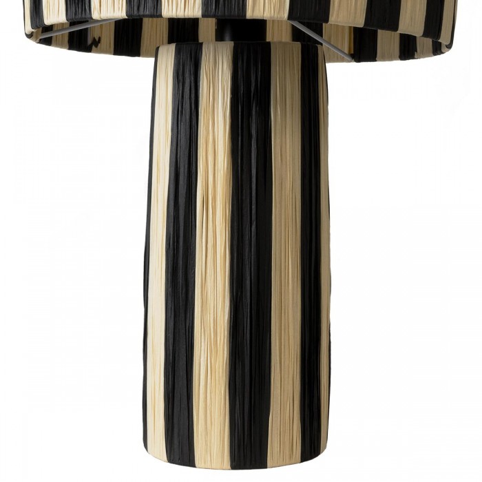 GLOBOSTAR® NASSAU 02234 Boho Επιτραπέζιο Φωτιστικό Πορτατίφ με Ντουί 1 x E27 AC 220-240V IP20 - Μπεζ & Μαύρο - Μ37 x Π37 x Υ55cm