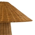 GloboStar® PERU 02235 Boho Επιδαπέδιο Φωτιστικό Μονόφωτο 1 x E27 AC220-240V IP20 - Φ73 x Υ135cm - Μπεζ Ξύλινο Ρατάν Καπέλο