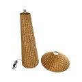 GloboStar® PERU 02235 Boho Επιδαπέδιο Φωτιστικό Μονόφωτο 1 x E27 AC220-240V IP20 - Φ73 x Υ135cm - Μπεζ Ξύλινο Ρατάν Καπέλο
