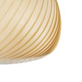 GloboStar® KAILANI 02242 Boho Κρεμαστό Φωτιστικό Οροφής Μονόφωτο 1 x E27 AC220-240V IP20 - Φ40 x Υ30cm - Μπεζ Λεπτό Φύλλο Ξύλου Καμπάνα