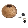 GloboStar® KAILANI 02243 Boho Κρεμαστό Φωτιστικό Οροφής Μονόφωτο 1 x E27 AC220-240V IP20 - Φ40 x Υ30cm - Καφέ Λεπτό Φύλλο Ξύλου Καμπάνα