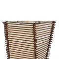 GloboStar® PALMA 02273 Boho Επιδαπέδιο Φωτιστικό Δίφωτο 2 x E27 IP20 Καφέ Ξύλο με Μπεζ Ύφασμα - Μ34 x Π34 x Υ130cm